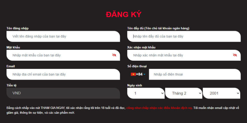 Quy trình từng bước để đăng ký nhanh