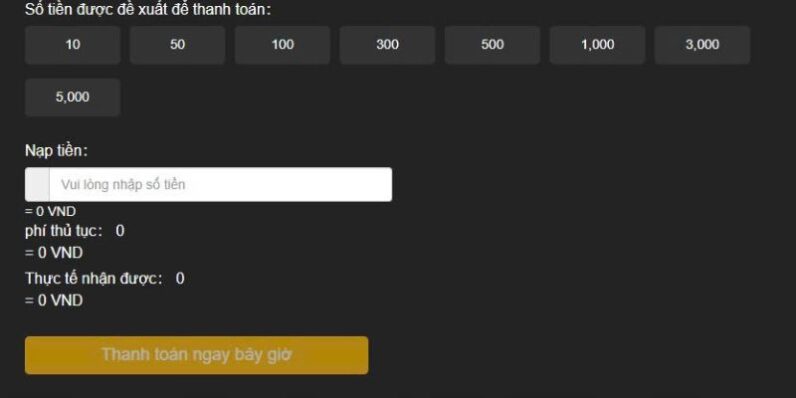 Hướng dẫn từng bước nạp và rút tiền